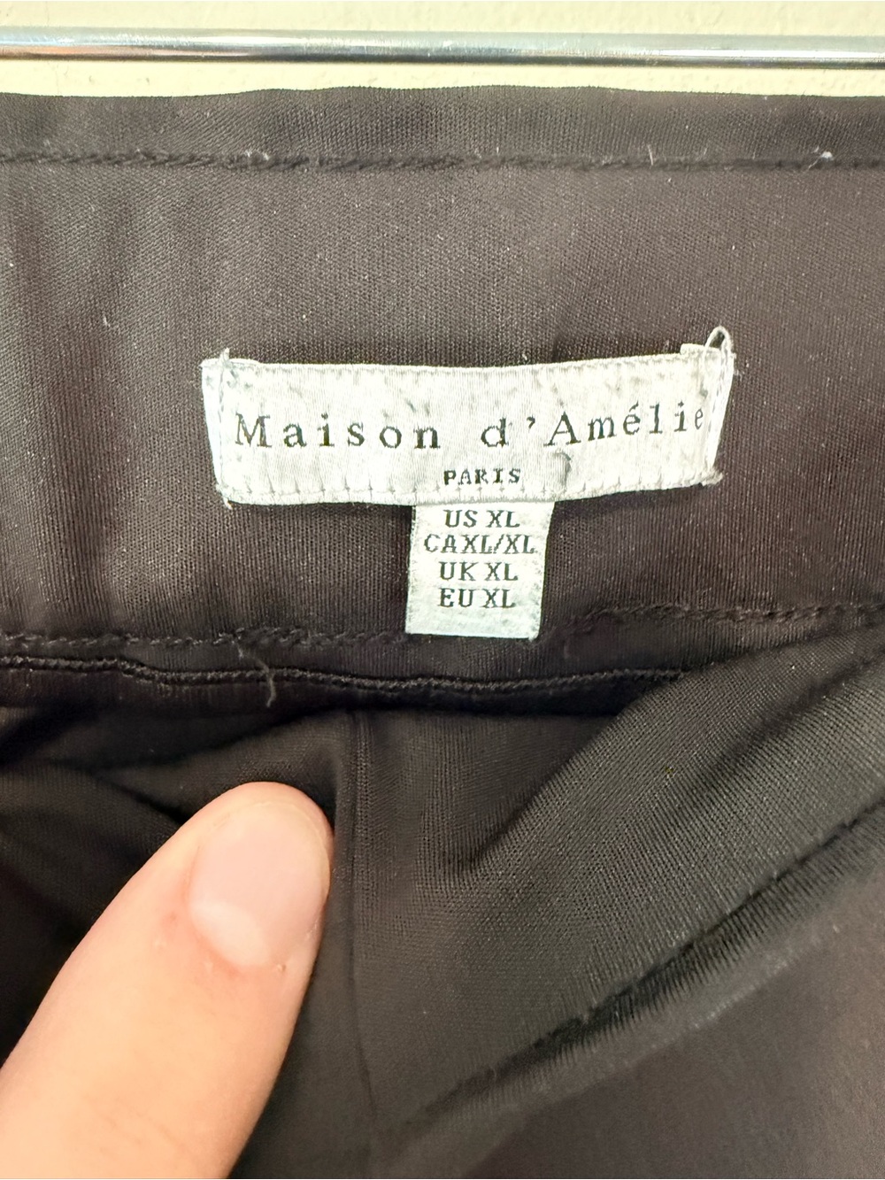 Maison d’Amélie Paris Black Pull On Travel Pants XL Stretch Elastic Waist - Picture 4 of 7